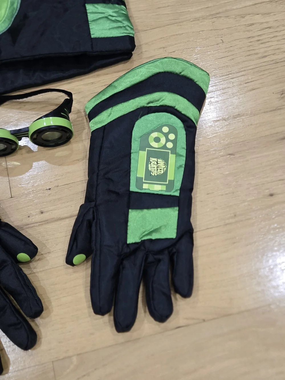 Kids Black Vest with Neon Green Paw Design
